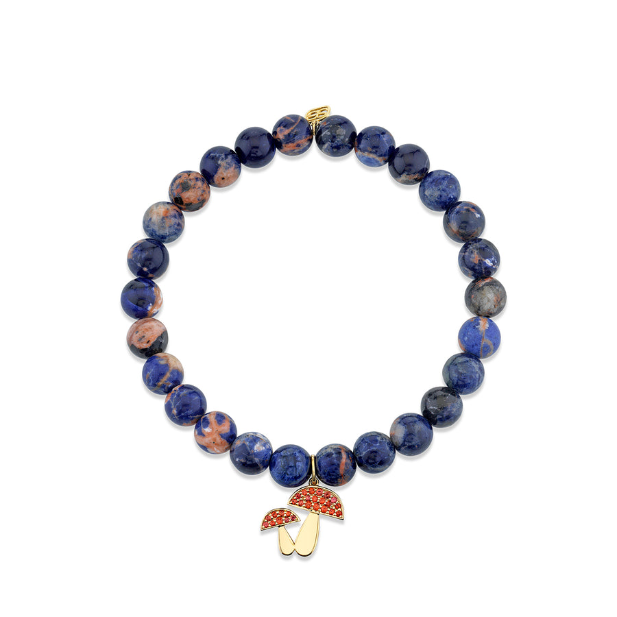 Gold & Orange Sapphire Mushroom on Orange Sodalite - Sydney Evan Fine Jewelry