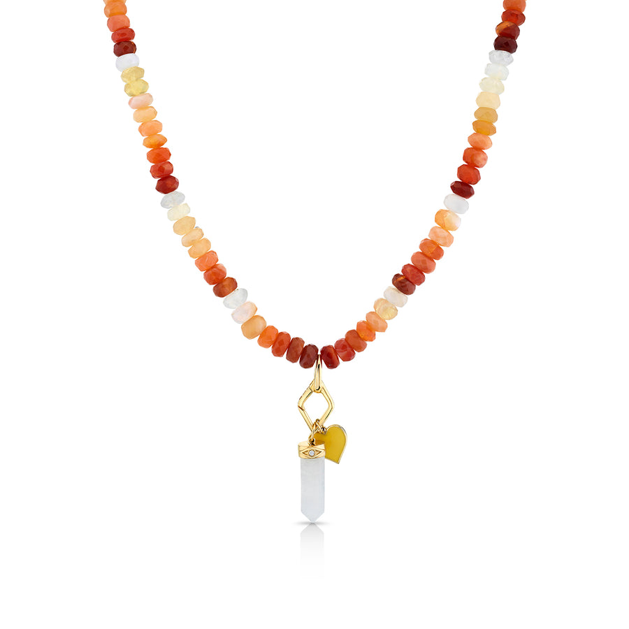 Gold & Diamond Multi-Charm Fire Opal Necklace - Sydney Evan Fine Jewelry
