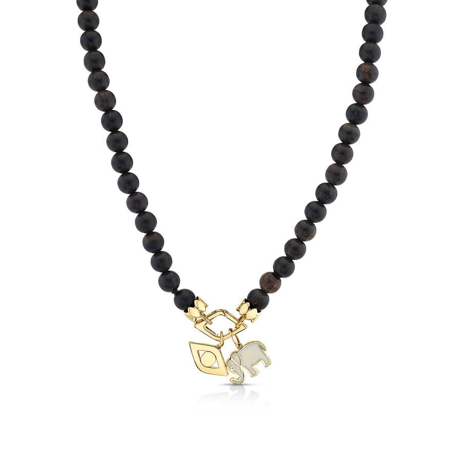 Gold & Enamel Luck & Protection Ebony Necklace - Sydney Evan Fine Jewelry