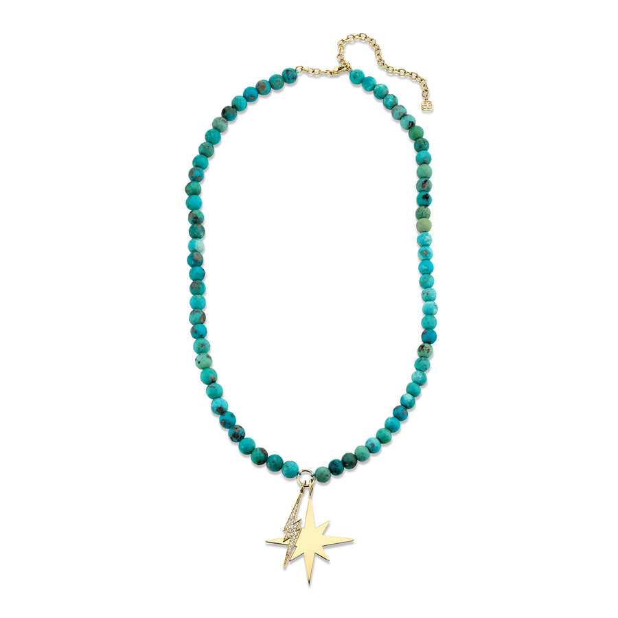 Gold & Diamond Cosmic Turquoise Matrix Necklace - Sydney Evan Fine Jewelry
