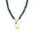 Pure Gold Happy Face Emerald Moroccan Flower Verdite Necklace