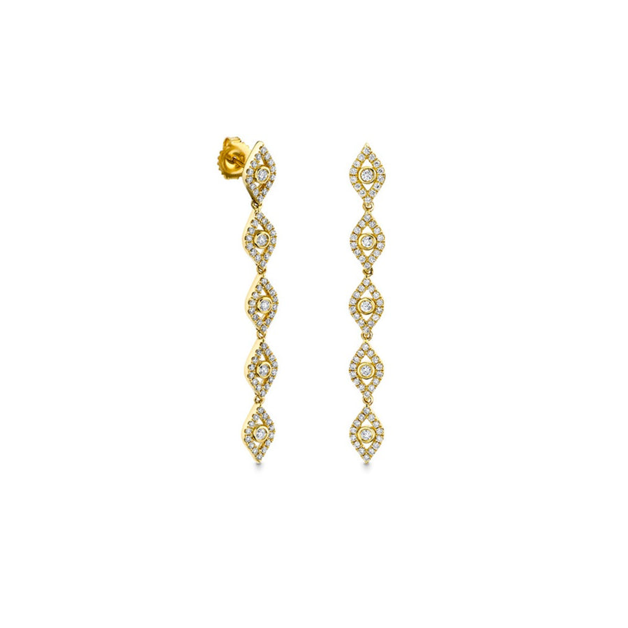 Gold & Diamond Evil Eye Drop Earrings - Sydney Evan Fine Jewelry