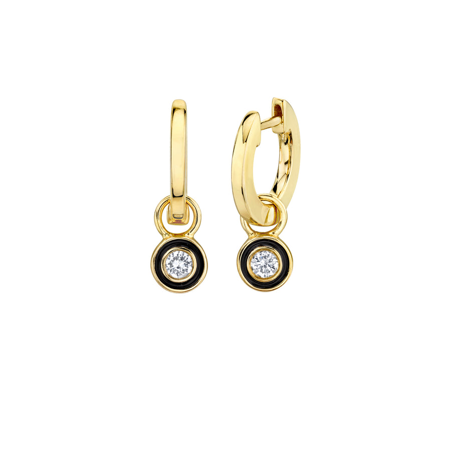 Gold & Diamond Enamel Charm Hoops - Sydney Evan Fine Jewelry