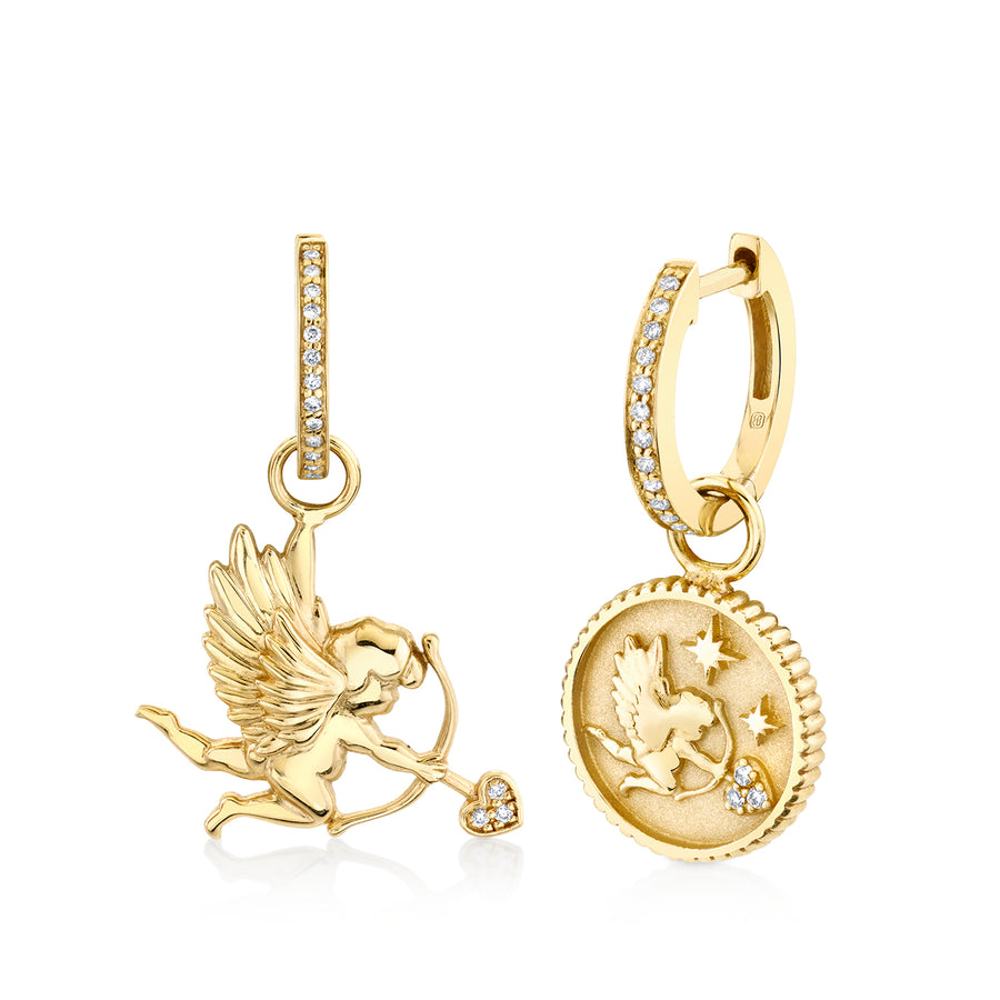 Gold & Diamond Mismatch Angel Earrings - Sydney Evan Fine Jewelry