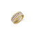 Gold Baguette & Round Bezel Stacked Eternity Ring
