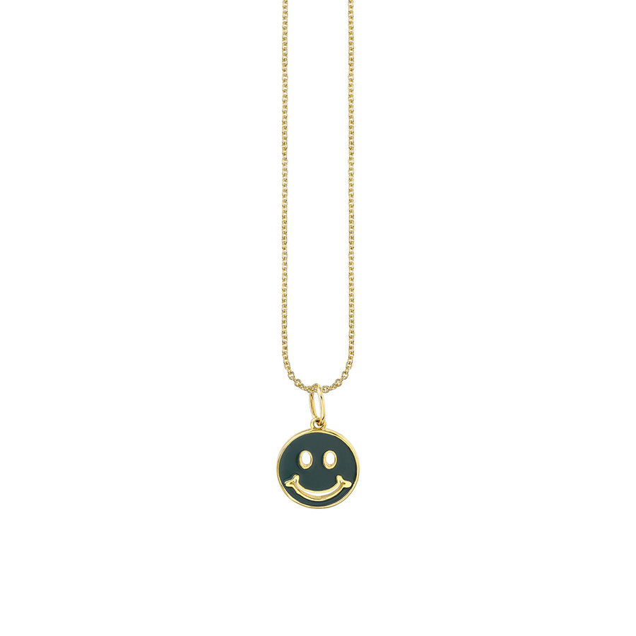 Gold & Enamel Happy Face Charm - Sydney Evan Fine Jewelry