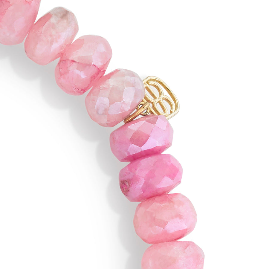 Gold & Enamel Daisy on Mystic Pink Grapolite - Sydney Evan Fine Jewelry