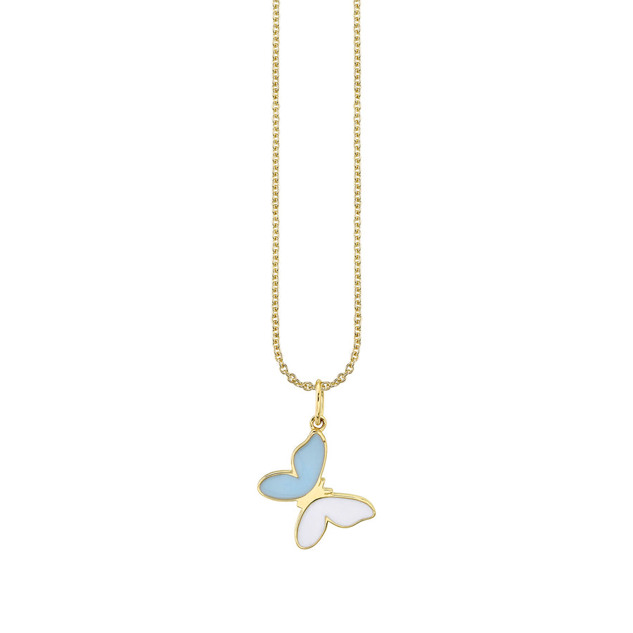 Gold & Enamel Small Butterfly Charm - Sydney Evan Fine Jewelry