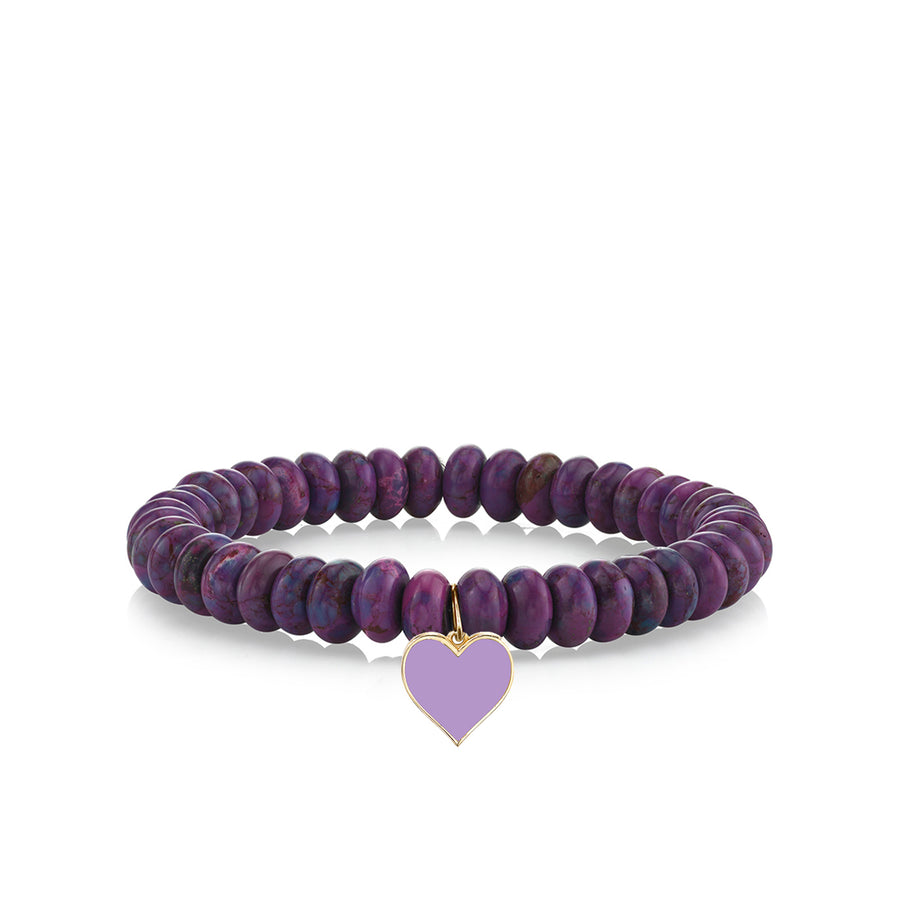 Gold & Enamel Heart on Purple Mohave - Sydney Evan Fine Jewelry