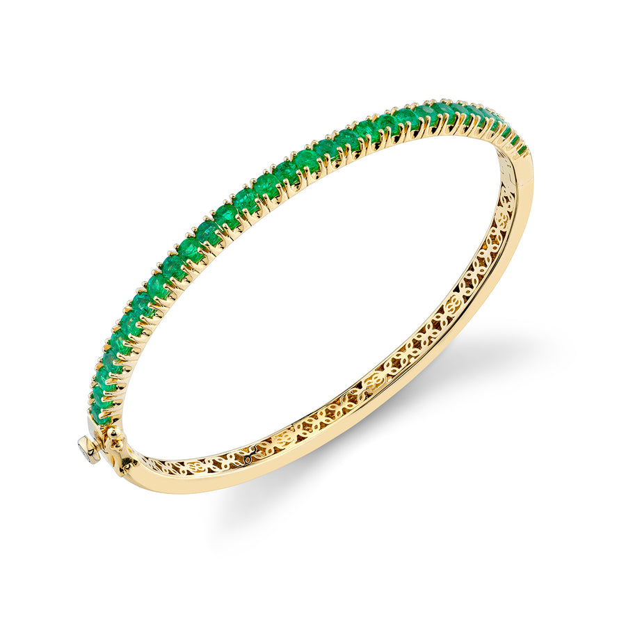 Gold & Gemstone Large Bangle - Sydney Evan Fine Jewelry