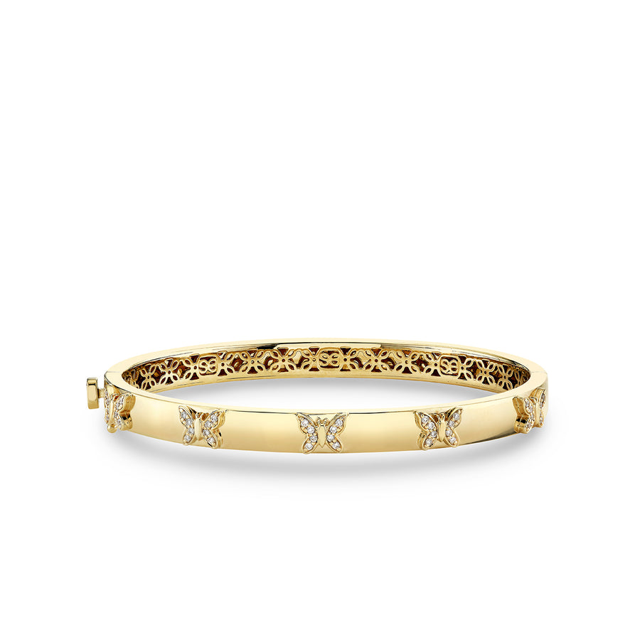 Gold & Diamond Butterfly Bangle - Sydney Evan Fine Jewelry