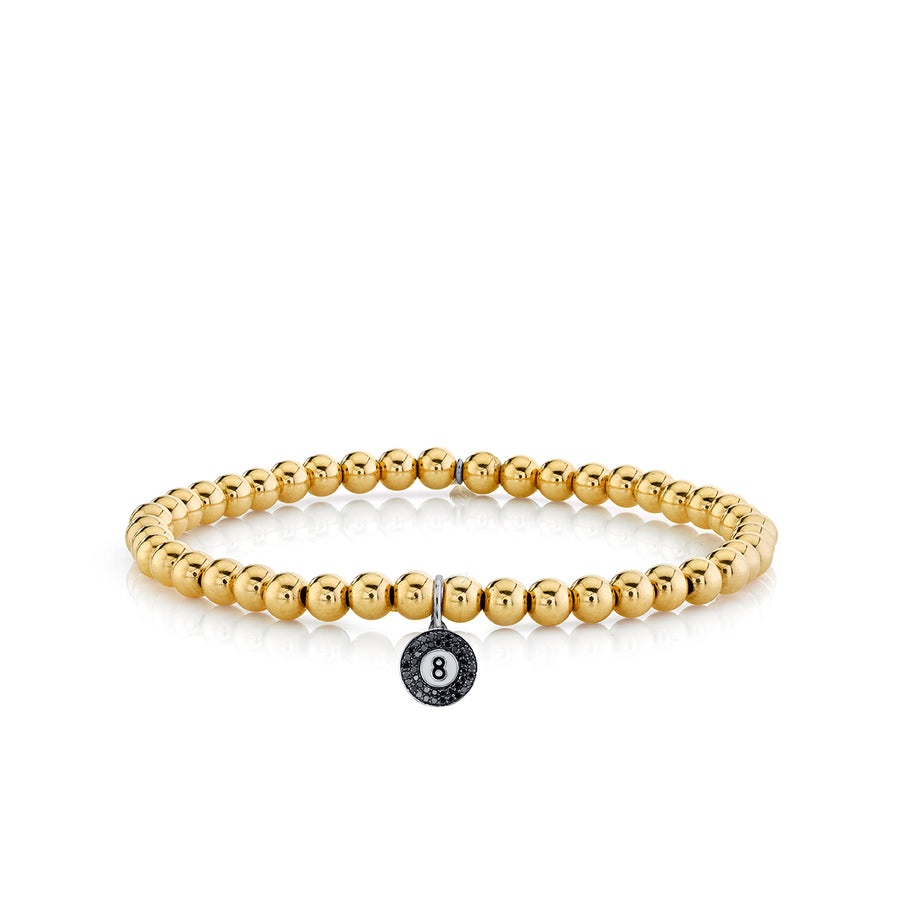 Men's Collection Gold & Diamond Ball 8 on Gold Beads - Sydney Evan Fine Jewelry