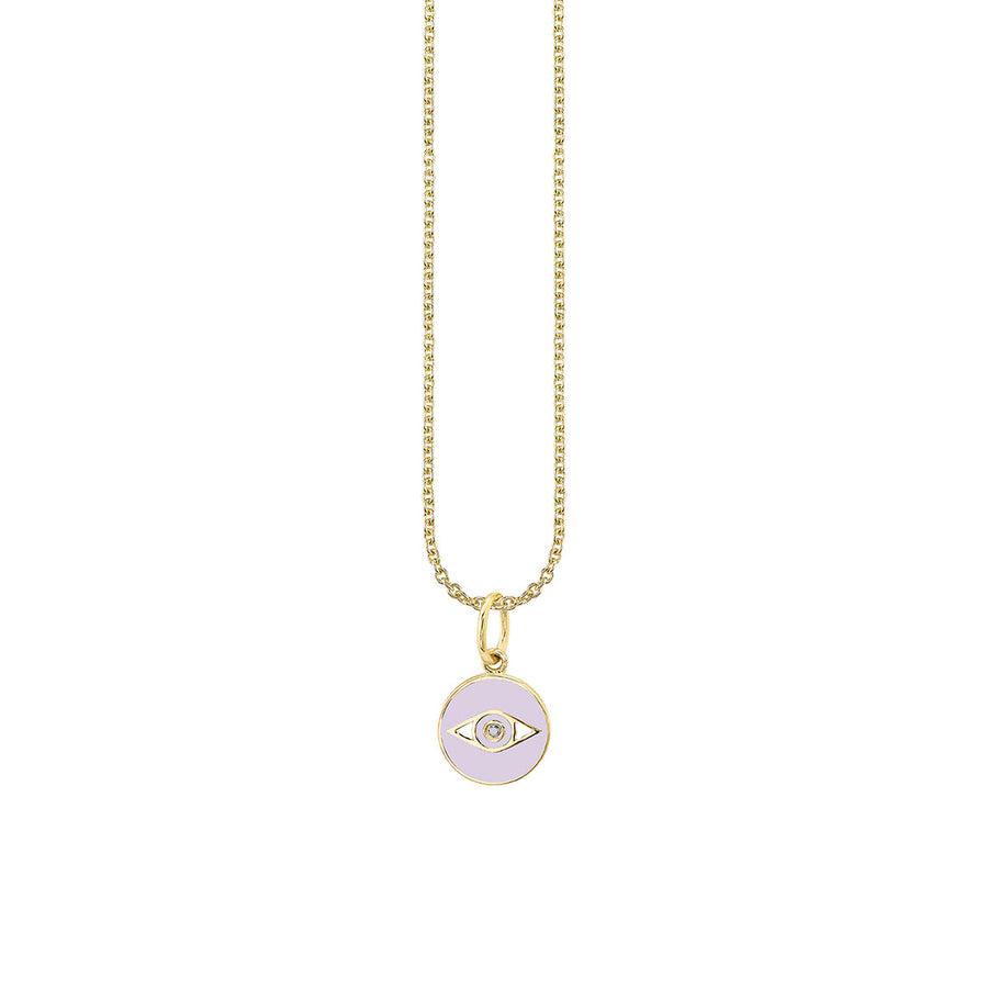 Kids Collection Gold & Enamel Tiny Evil Eye Medallion Necklace - Sydney Evan Fine Jewelry