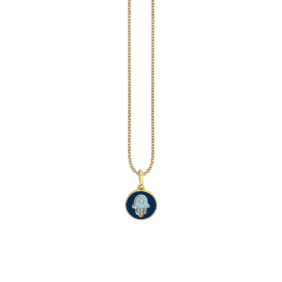Kids Collection Gold & Enamel Tiny Hamsa Medallion Necklace - Sydney Evan Fine Jewelry