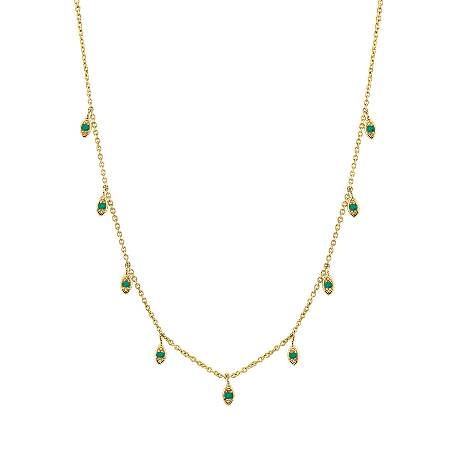 Gold & Gemstone Marquise Fringe Necklace - Sydney Evan Fine Jewelry