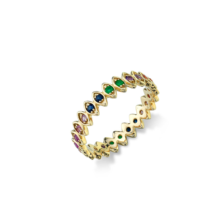 Gold & Rainbow Vertical Marquise Eternity Ring - Sydney Evan Fine Jewelry