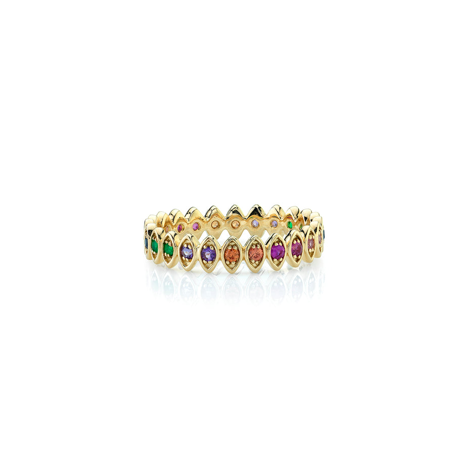 Gold & Rainbow Vertical Marquise Eternity Ring - Sydney Evan Fine Jewelry
