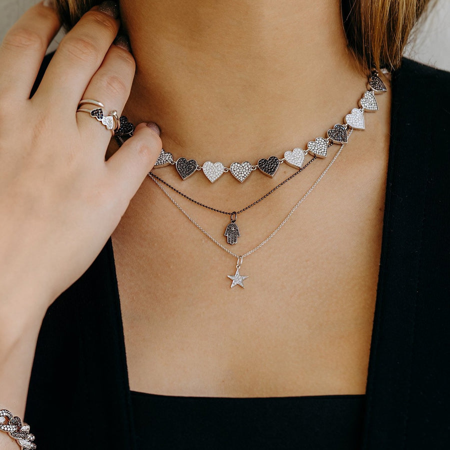 Gold & Diamond Heart Eternity Necklace - Sydney Evan Fine Jewelry