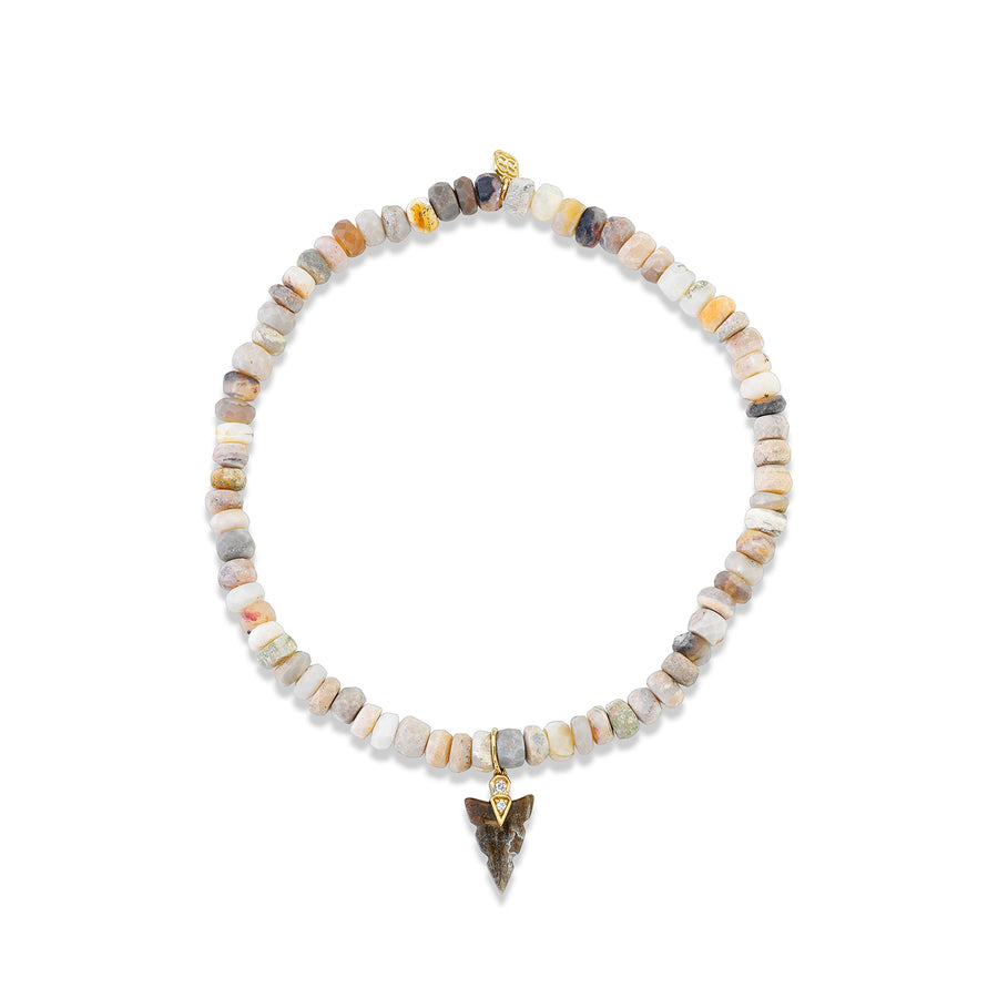 Men's Collection Gold & Diamond Arrowhead on Australian Opal - Sydney Evan Fine Jewelry