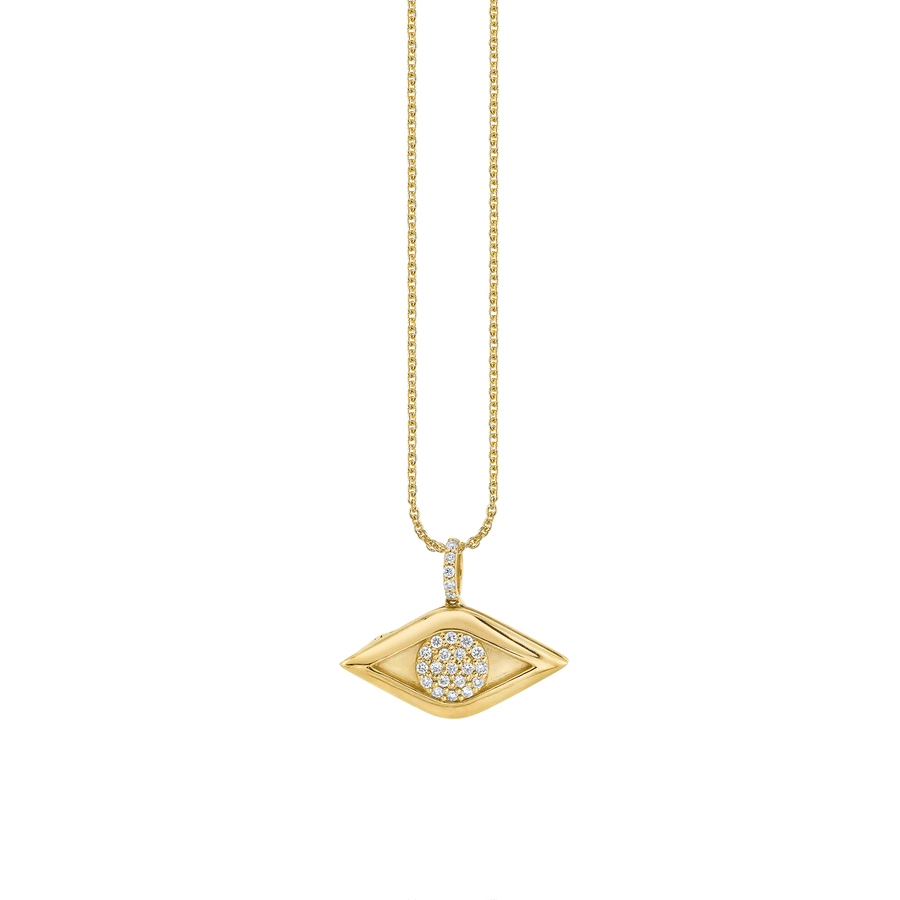 Gold & Diamond Evil Eye Locket Charm - Sydney Evan Fine Jewelry