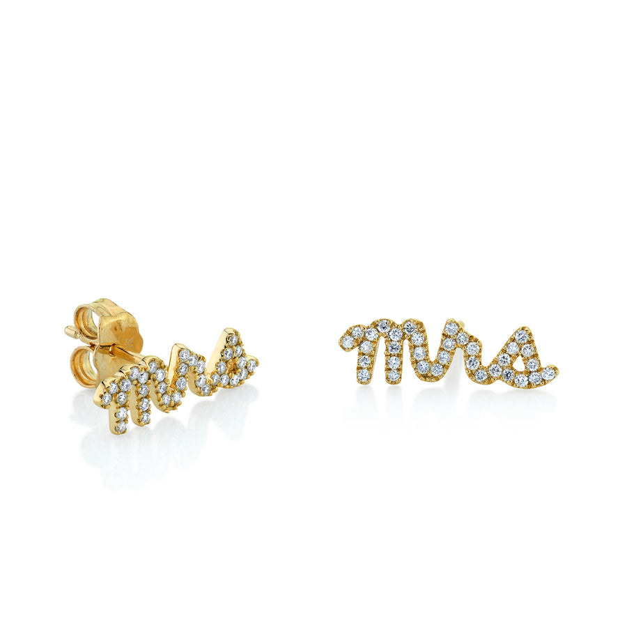 Gold & Diamond MRS Stud - Sydney Evan Fine Jewelry