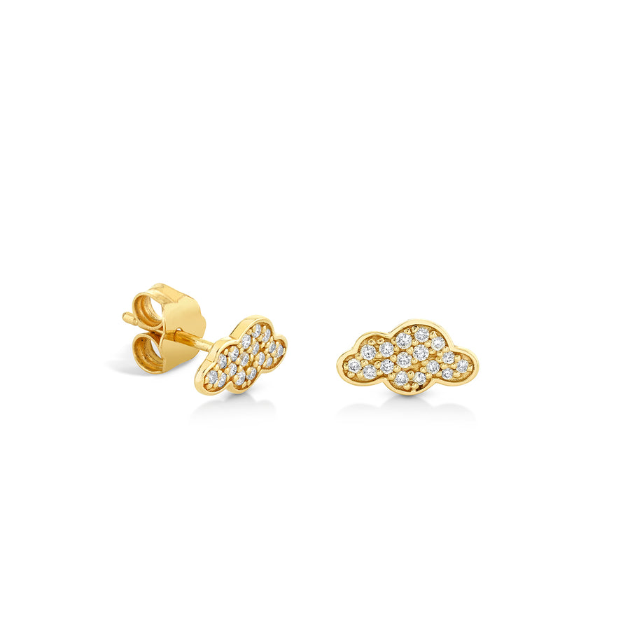 Gold & Diamond Cloud Stud - Sydney Evan Fine Jewelry