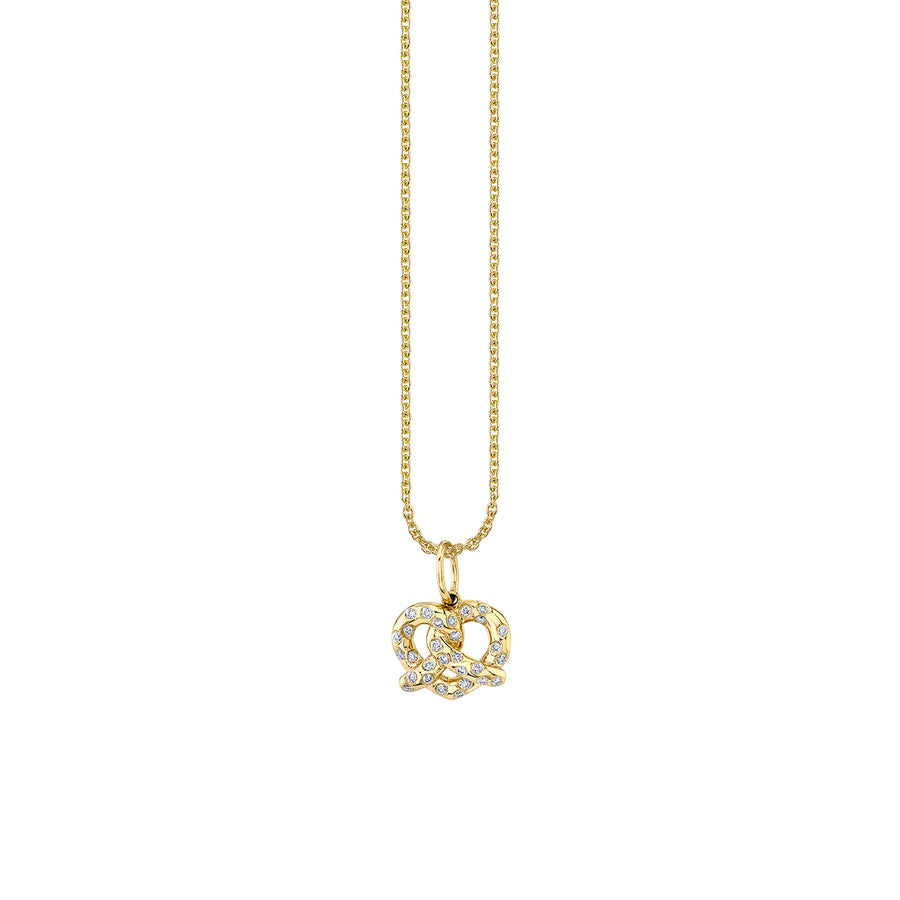 Gold & Diamond Pretzel Charm - Sydney Evan Fine Jewelry