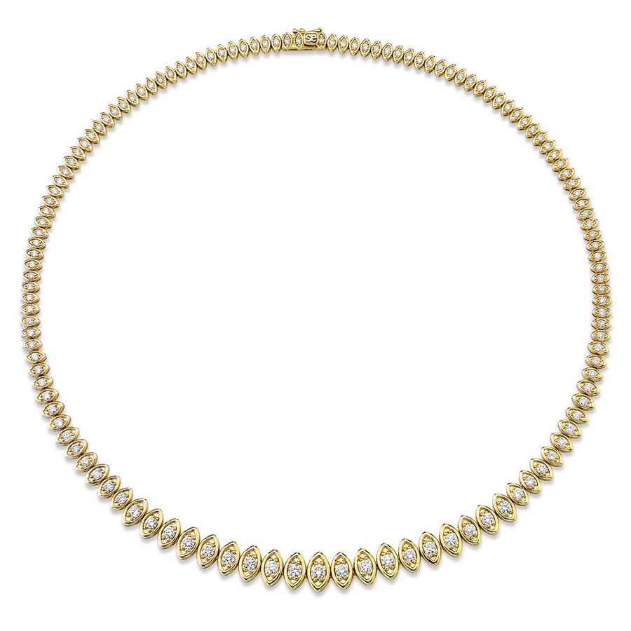 Gold & Diamond Marquise Evil Eye Graduated Eternity Necklace - Sydney Evan Fine Jewelry