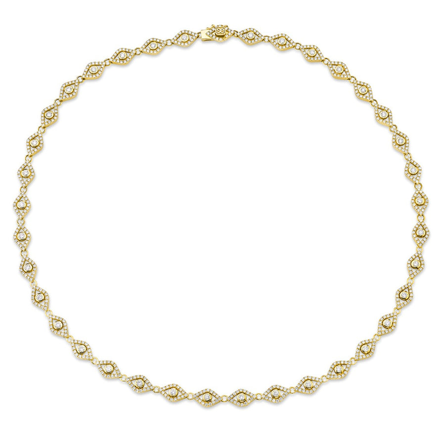 Gold & Diamond Evil Eye Eternity Necklace - Sydney Evan Fine Jewelry