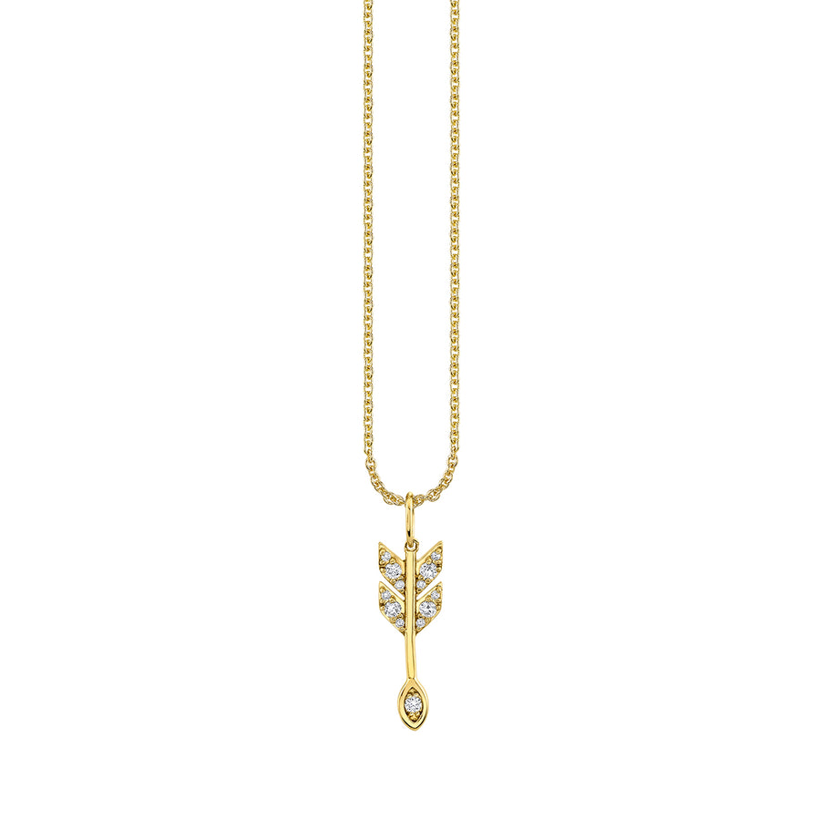 Gold & Diamond Small Marquise Eye Arrow Charm - Sydney Evan Fine Jewelry