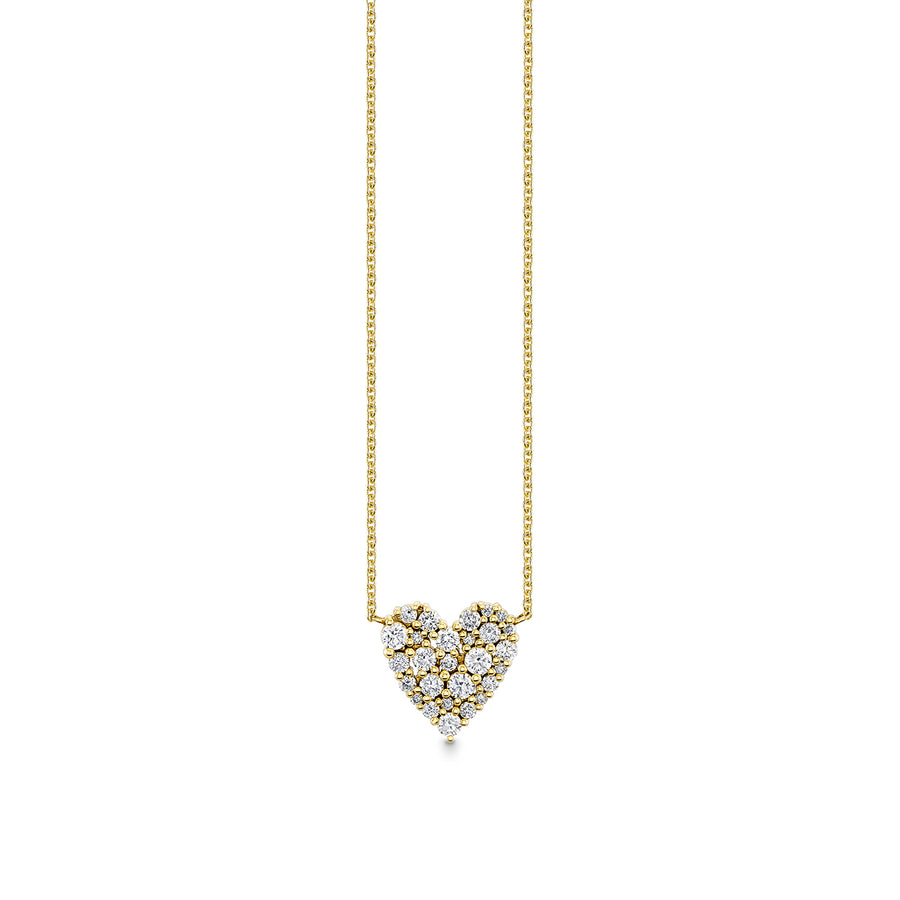 Gold & Diamond Small Cocktail Heart Necklace - Sydney Evan Fine Jewelry