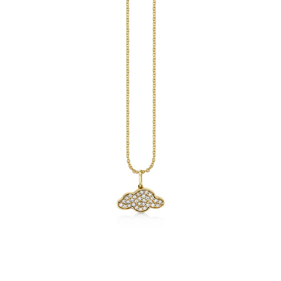 Gold & Pave Diamond Small Cloud Charm - Sydney Evan Fine Jewelry