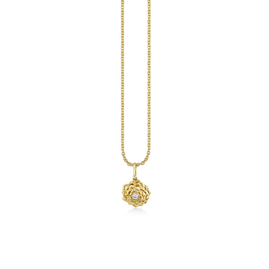 Gold & Diamond Small Camellia Charm - Sydney Evan Fine Jewelry