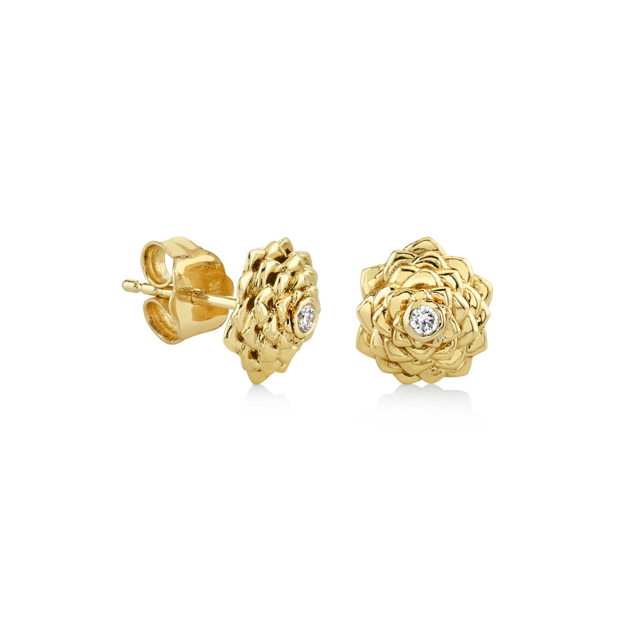 Gold & Diamond Camellia Stud - Sydney Evan Fine Jewelry