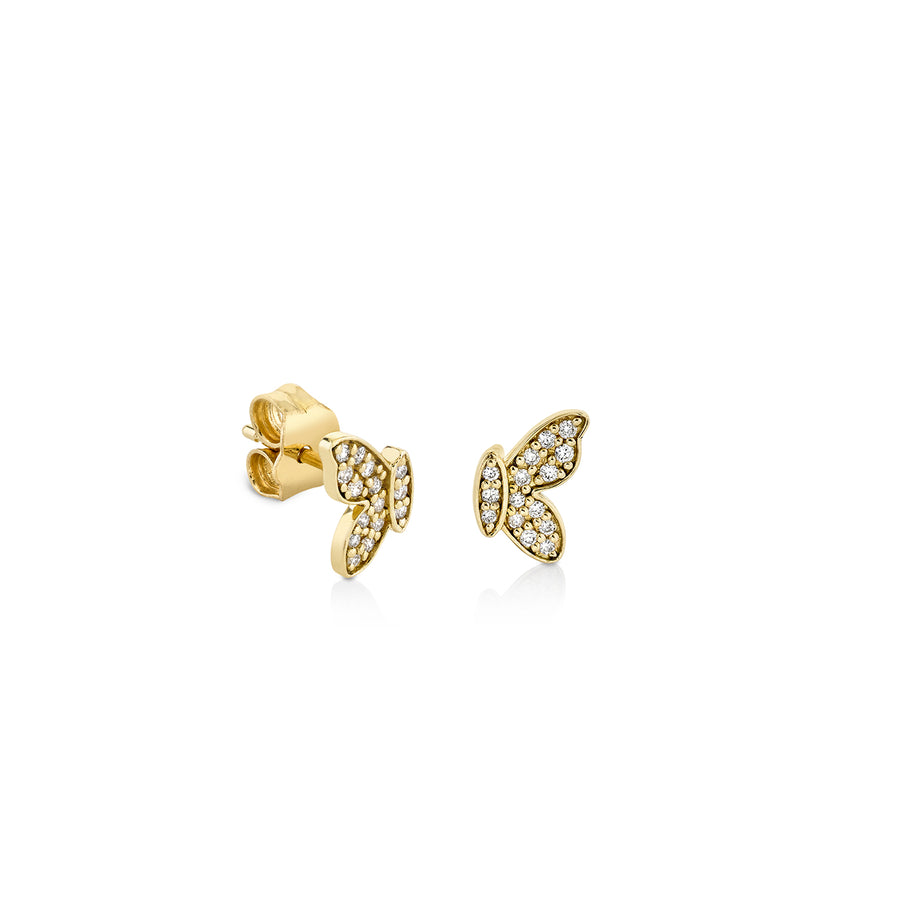 Gold & Diamond Half Butterfly Stud - Sydney Evan Fine Jewelry