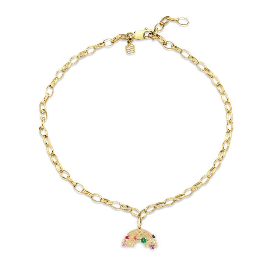 Gold Rainbow Anklet - Sydney Evan Fine Jewelry