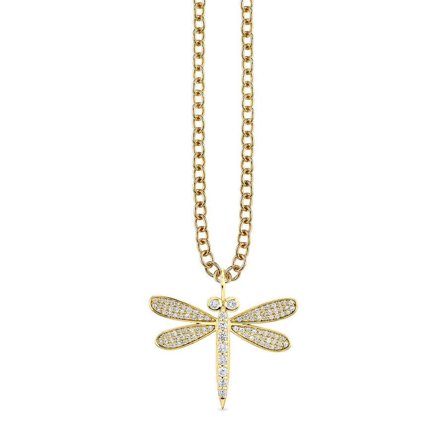 Gold & Diamond Large Dragonfly Charm - Sydney Evan Fine Jewelry