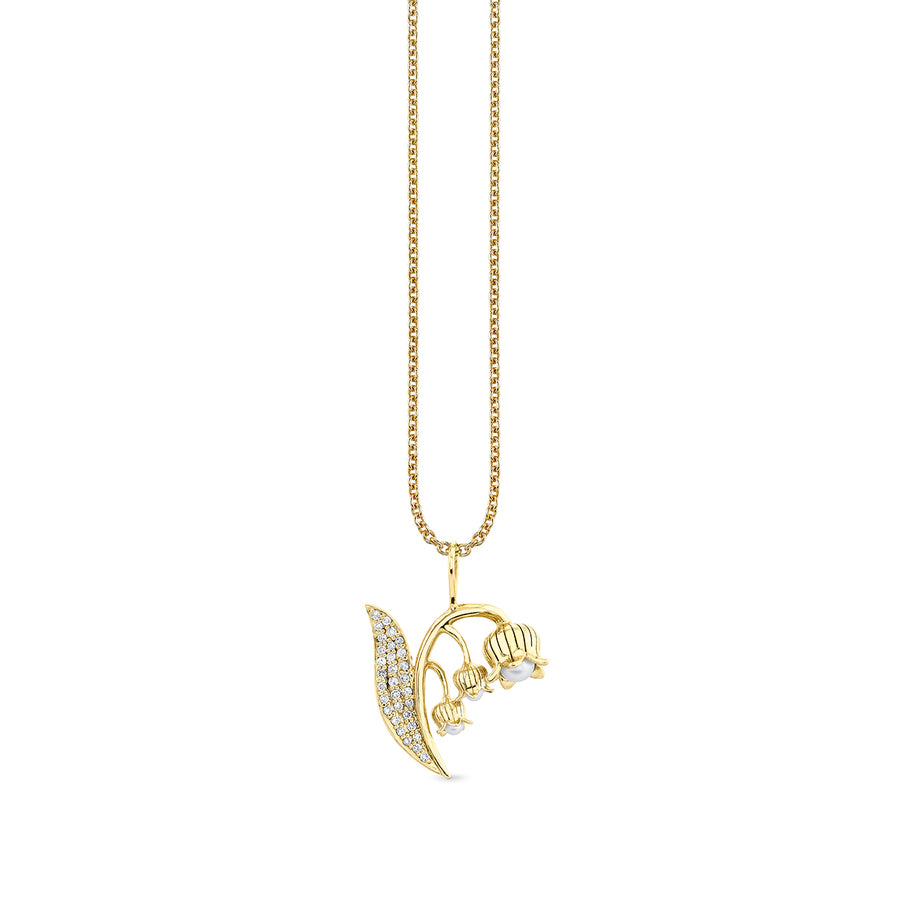 Gold & Diamond Large Lily Of The Valley Charm - Sydney Evan Fine Jewelry