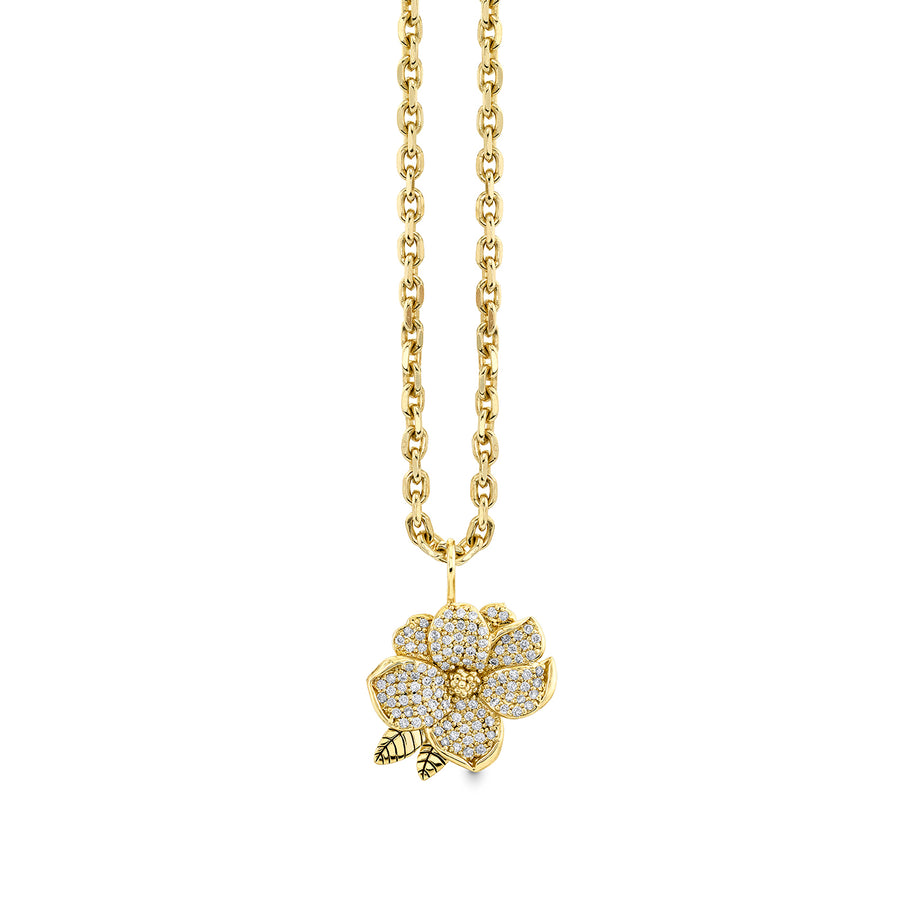 Gold & Diamond Large Magnolia Charm - Sydney Evan Fine Jewelry
