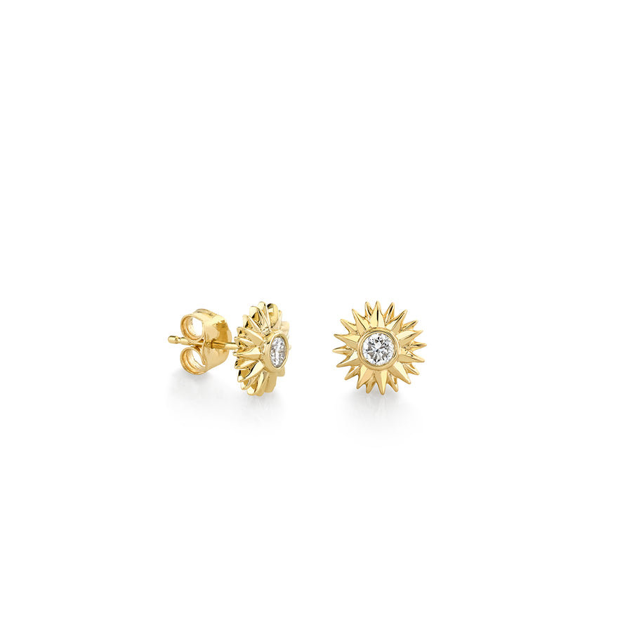 Gold & Diamond Sunburst Stud - Sydney Evan Fine Jewelry