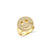 Gold & Diamond Large Happy Face Signet Ring