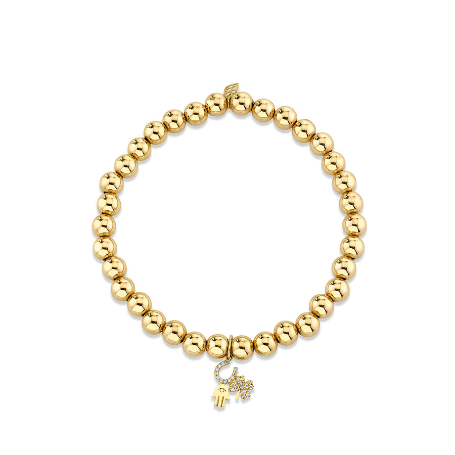 Men's Collection Gold & Diamond Luck & Protection on Gold Beads - Sydney Evan Fine Jewelry