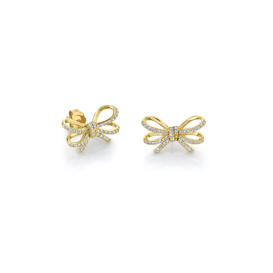 Gold & Diamond Double Bow Stud - Sydney Evan Fine Jewelry