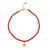 Gold & Diamond Ladybug Red Bamboo Coral Anklet