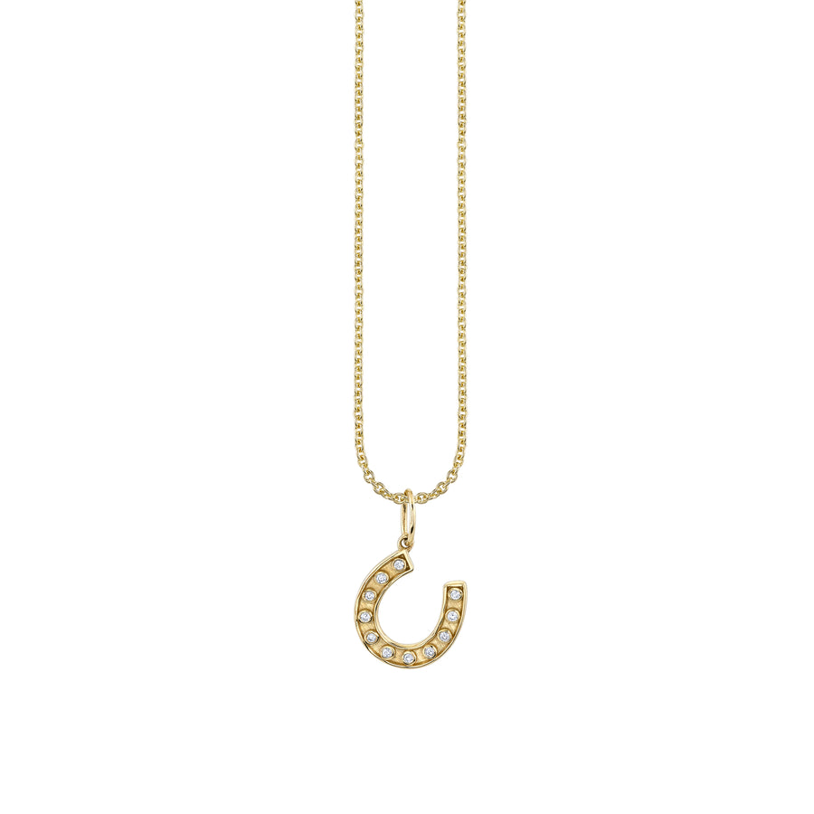 Gold & Bezel Diamond Small Horseshoe Charm - Sydney Evan Fine Jewelry