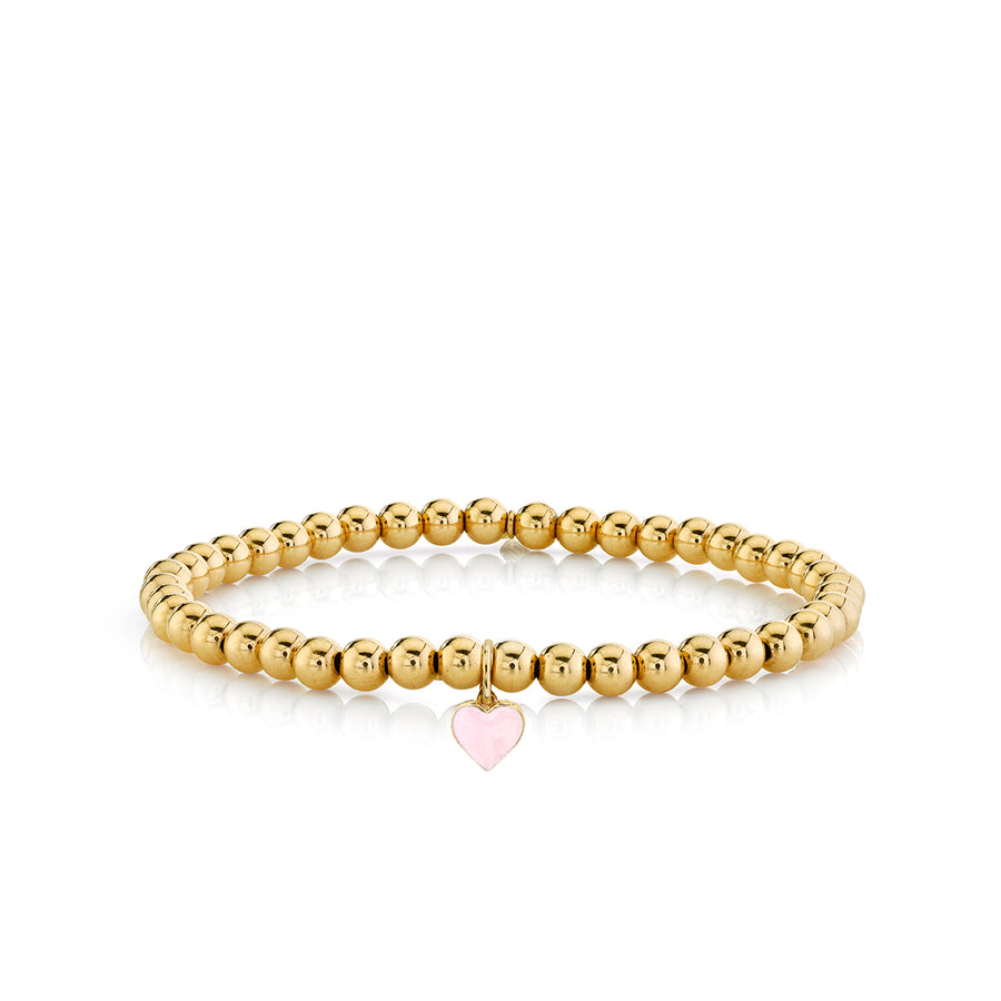 Gold & Enamel Tiny Heart On Gold Beads - Sydney Evan Fine Jewelry