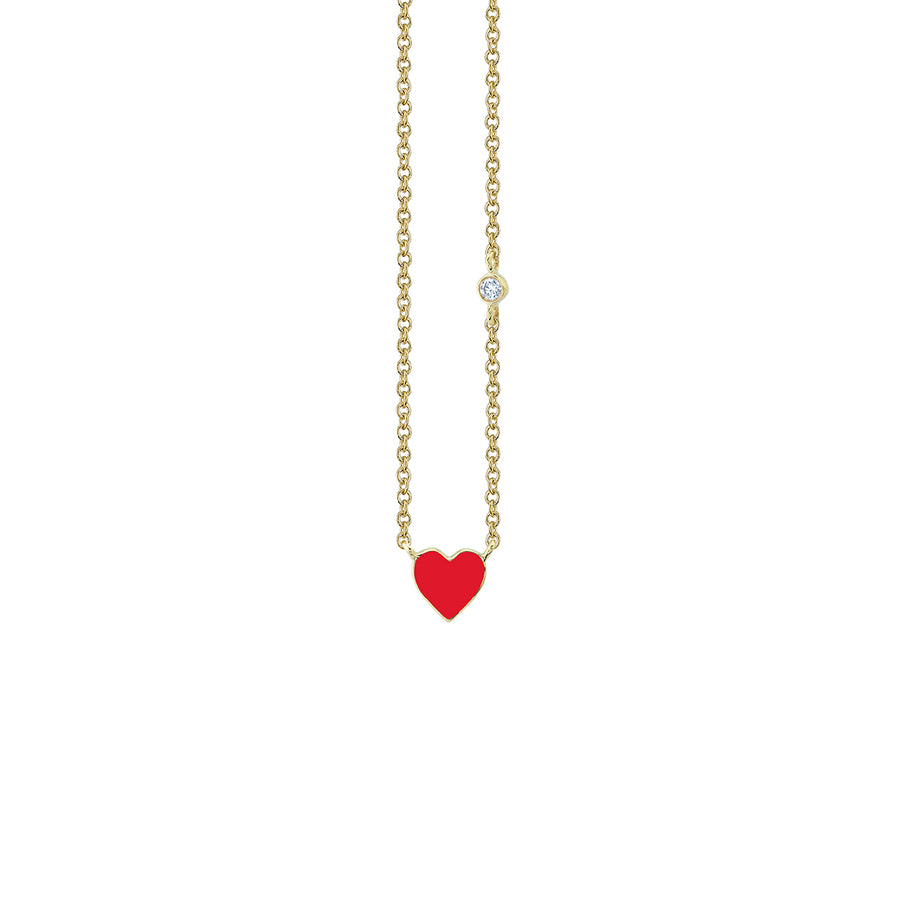 Gold & Enamel Mini Heart Necklace - Sydney Evan Fine Jewelry