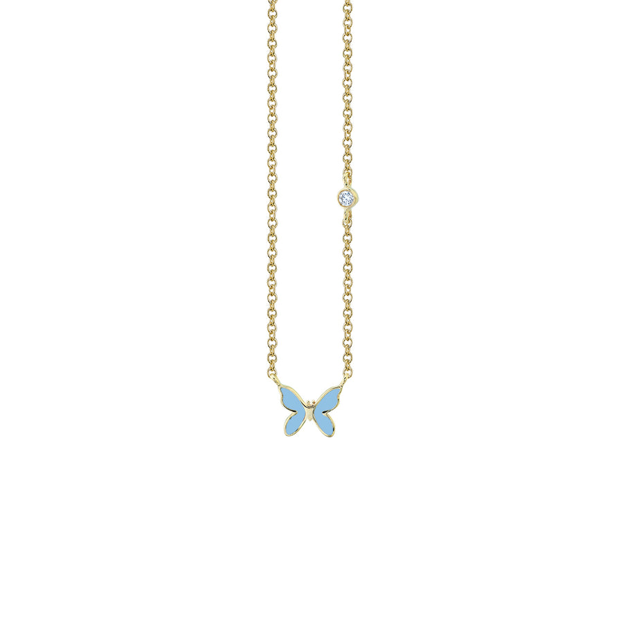 Gold & Enamel Mini Butterfly Necklace - Sydney Evan Fine Jewelry