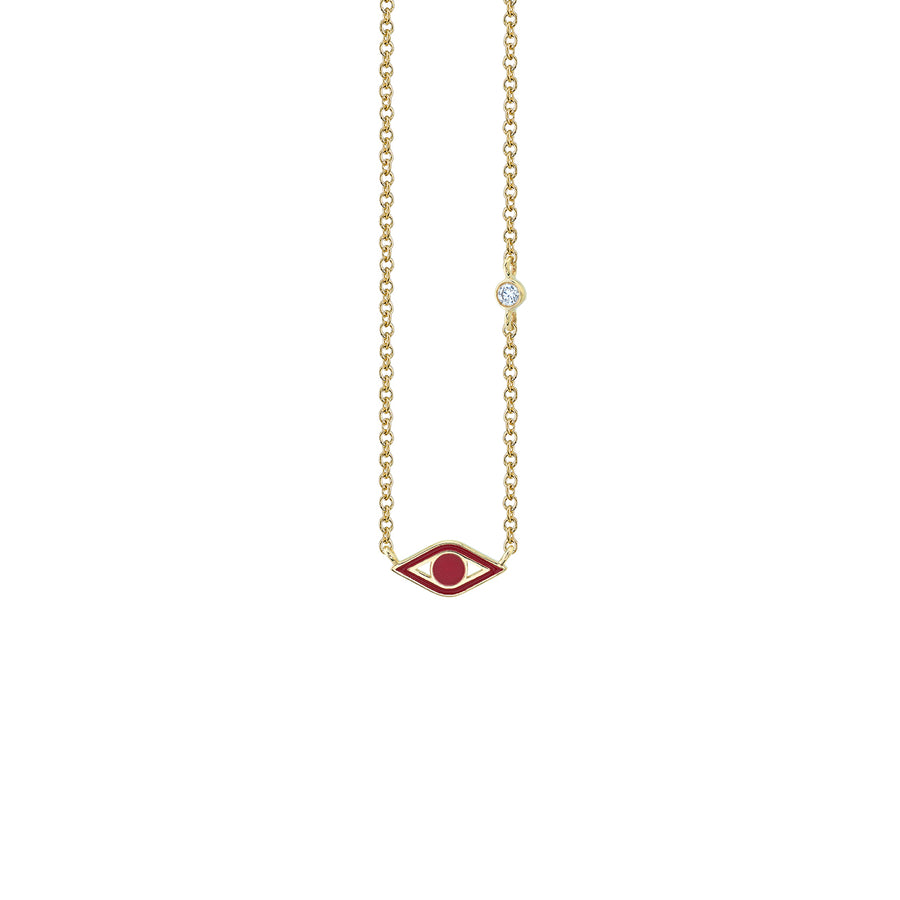 Gold & Enamel Mini Evil Eye Necklace - Sydney Evan Fine Jewelry
