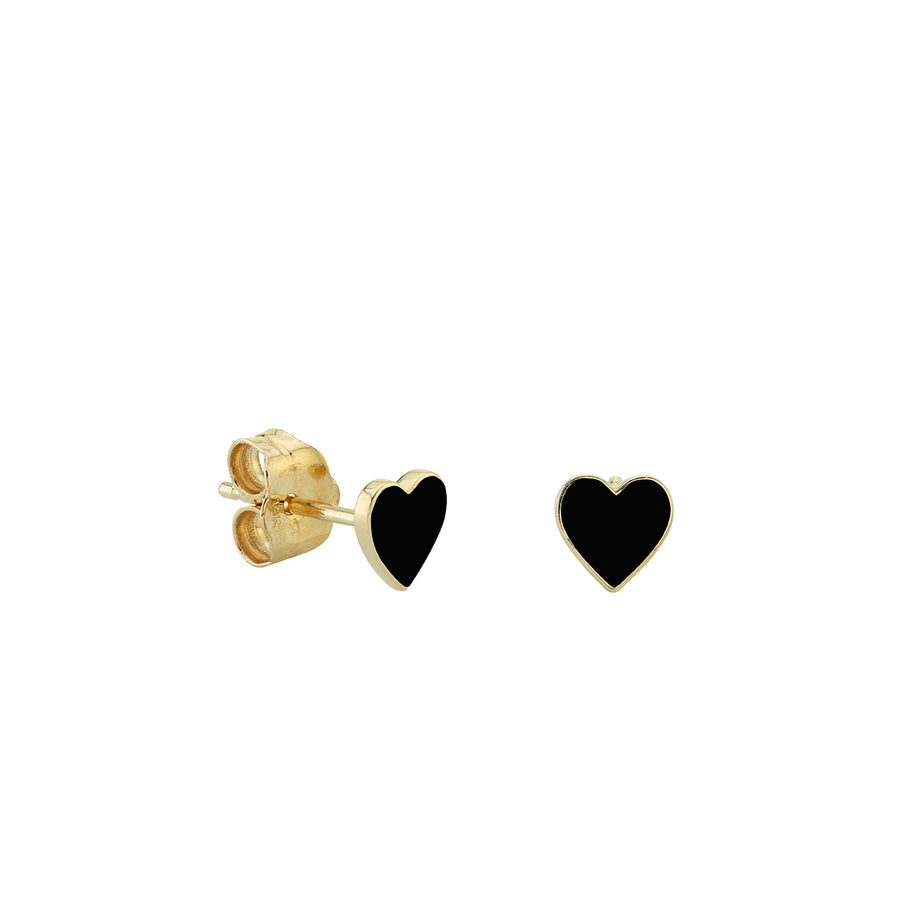 Gold & Enamel Mini Heart Stud - Sydney Evan Fine Jewelry